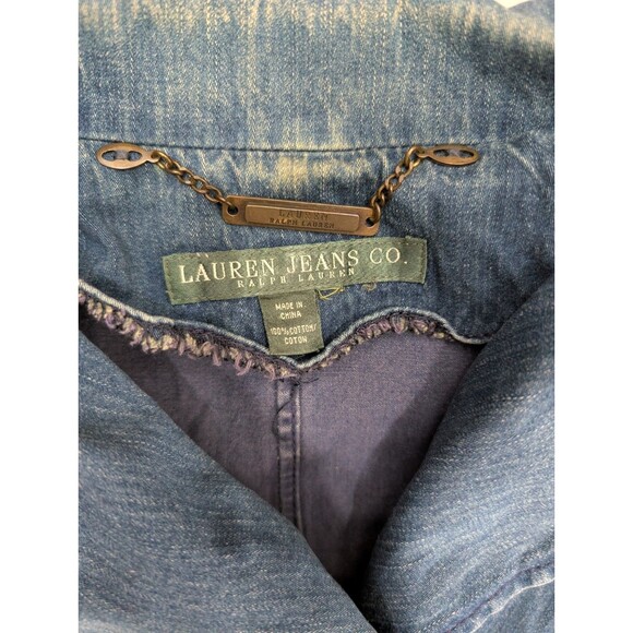 RALPH LAUREN POLO JEANS Jacket Women's Denim Jean Trucker Cotton Blue - Picture 4 of 5